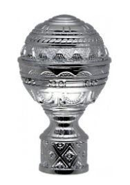 Наконечник d16 "Люксор" серебро глянец ( 2шт)