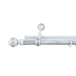 Карниз 28мм "Византия" 2ряд. 1,4м белый серебро- патина