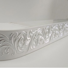 Карниз "Галант" с пов. (Ривьера) 3-х пол. 1,5м белый с серебром (011)