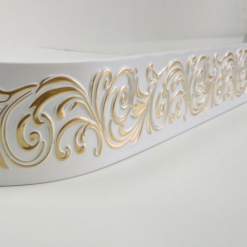 Карниз "Галант" с пов. (Ривьера) 2-х пол. 3,5м белый с золотом (01) фото 1